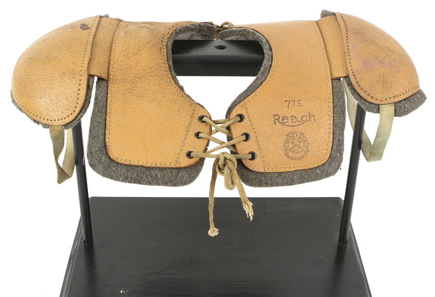 1910-1920s Vintage Leather Reach Football Shoulder Pads 