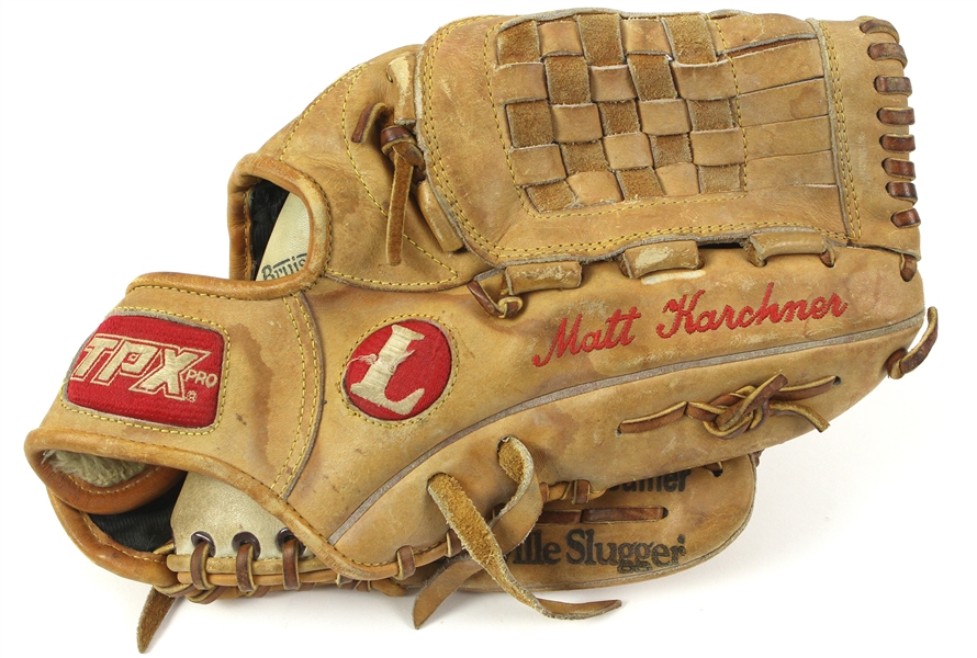 1997 Matt Karchner Chicago White Sox Autographed Game Worn Glove (MEARS LOA/JSA)