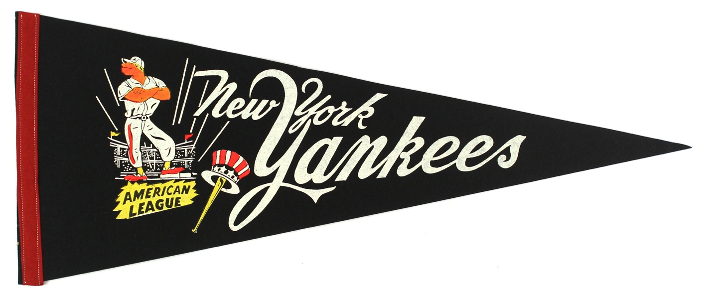 1950s Vintage New York Yankees 29” Pennant