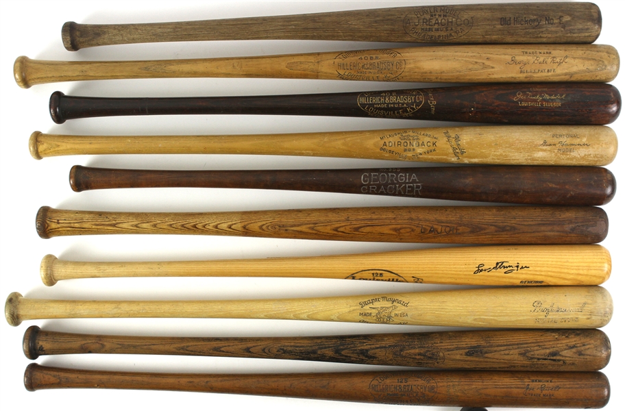 1910’s -80’s Store Model Baseball Bat Collection – Lot of 41 w/ Lou Gehrig, Mickey Mantle, Ty Cobb, Babe Ruth (MEARS LOA)