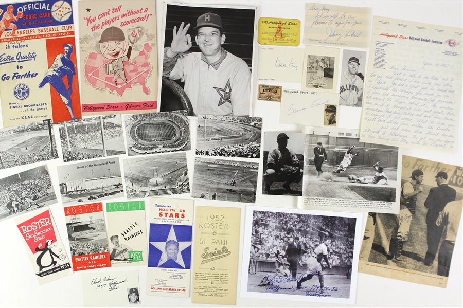 1940s-1950s PCL Collection Baseball Programs/Year Books/Rosters/Photos Seattle Rainers, Hollywood Stars, San Francisco Seals, (50+ Items / JSA)