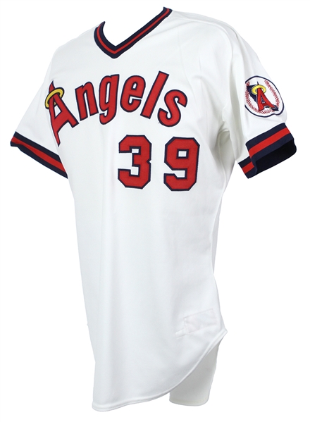 1986 Mike Witt California Angels Team Issued Home White Jersey (MEARS LOA)