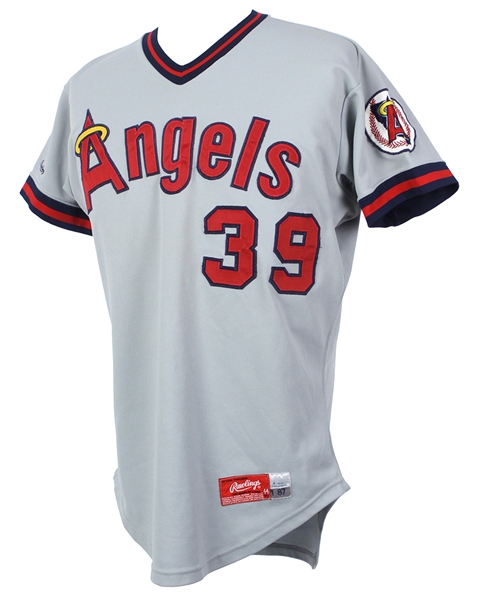 1987 Mike Witt California Angels Team Issued Road Gray Jersey (MEARS LOA)