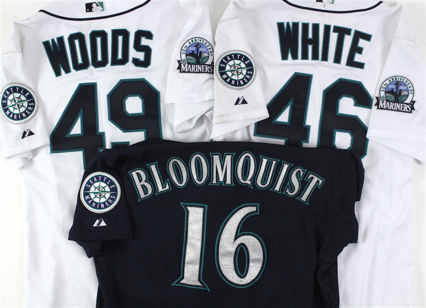 2007-2008 Seattle Mariners Team Issued Jerseys Including Willie Bloomquist and More (Lot of 3)(MEARS LOA)