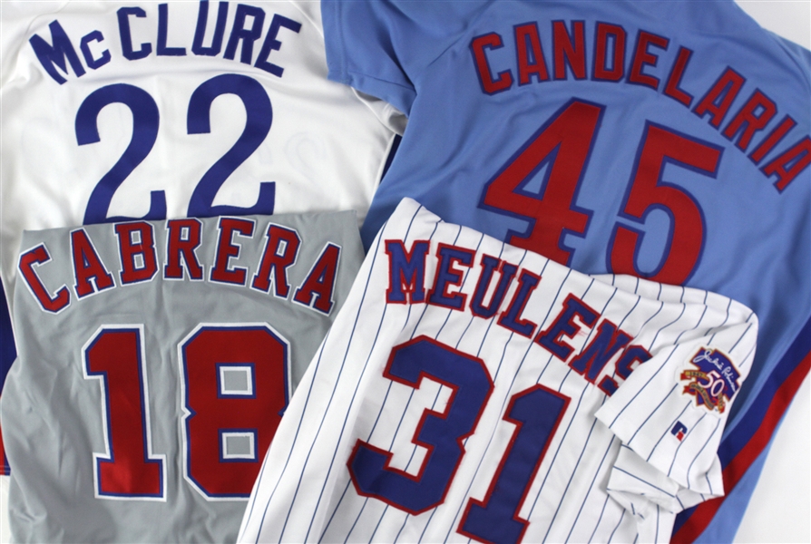 1987-2004 Montreal Expos Game Worn and Team Issued Jerseys Including Orlando Cabrera and More (Lot of 4)(MEARS LOA)
