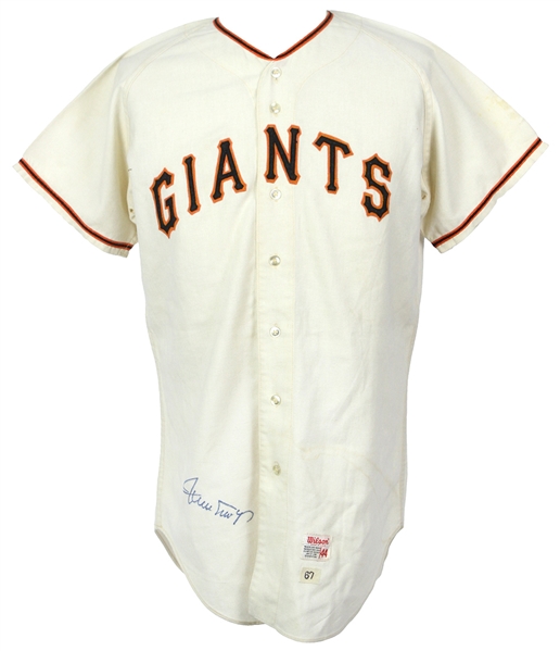 1967 Giants Home #24 Jersey Signed by Willie Mays (MEARS LOA,JSA)