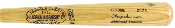 1977-79 Champ Summers Cincinnati Reds Louisville Slugger Professional Model Game Bat (MEARS LOA)
