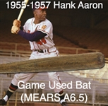 1955 & 1957 Hank Aaron Milwaukee Braves H&B Louisville Slugger Professional Model Game Used Bat (MEARS A6.5)
