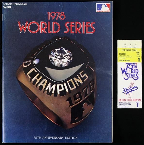 1978 World Series Program and Ticket Stub
