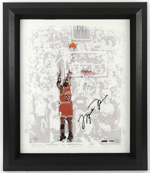 Michael Jordan Chicago Bulls Signed 20"x30" Framed Serigraph Upper Deck