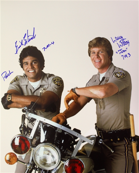 1977-1983 Erik Estrada / Larry Wilcox CHIPS Signed LE 16x20 Color Photo (JSA)