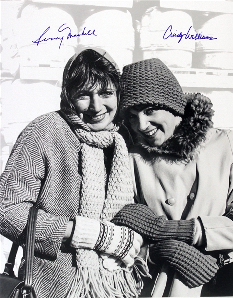 1976-1983 Laverne & Shirley Penny Marshall / Cindy Williams (posed outside) Signed LE 16x20 B&W Photo (JSA)