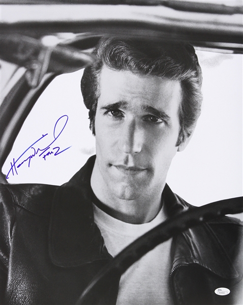 1974-1984 Henry Winkler Happy Days (driving) Signed LE 16x20 B&W Photo (JSA)