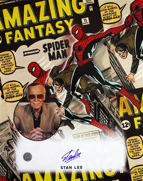 Stan Lee Marvel Comic Artist (Spiderman) Signed LE 16x20 Color Photo (JSA)
