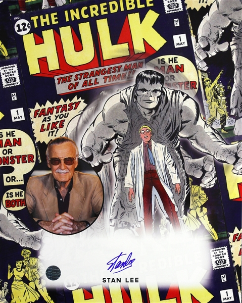 Stan Lee Marvel Comic Artist (The Incredible Hulk) Signed LE 16x20 Color Photo (JSA)