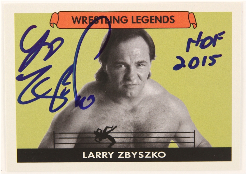 Larry Zbyszko Wrestling Legend Signed LE Trading Card (JSA)