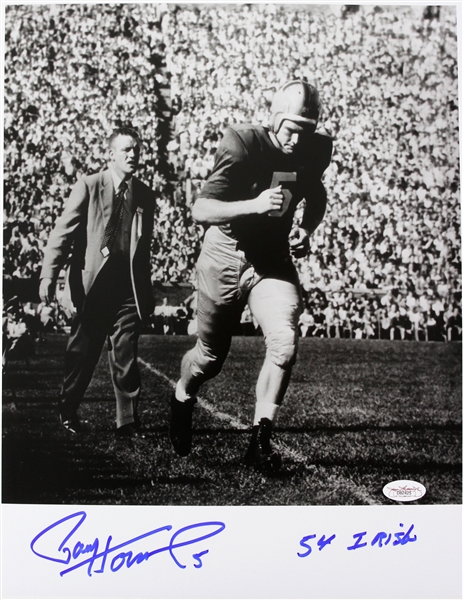 1956 Paul Hornung Notre Dame Fighting Irish, Green Bay Packers Signed LE 11x14 B&W Photo (JSA)