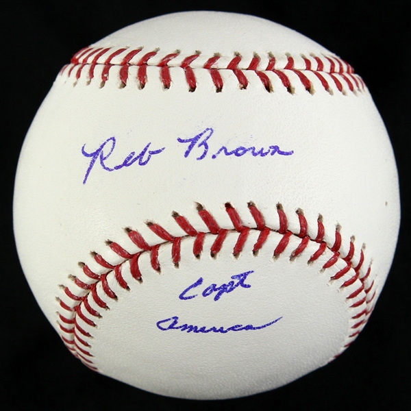 1979 Reb Brown Captain America Signed Baseball (JSA)