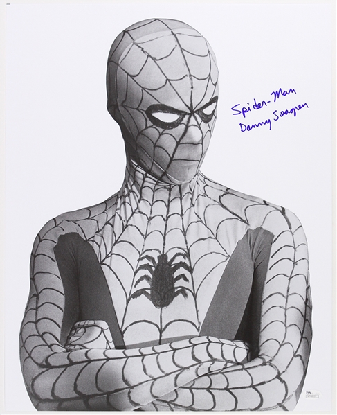1974-1977 Danny Seagren “Electric Company” Original Spiderman Actor Signed LE 16x20 B&W Photo (JSA)