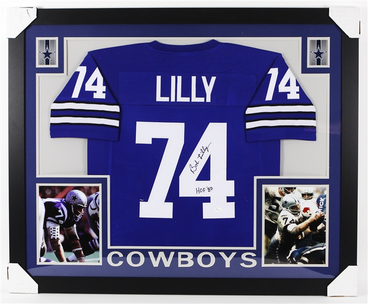 2016 Bob Lilly Dallas Cowboys 36" x 44" Framed Signed Jersey *JSA*