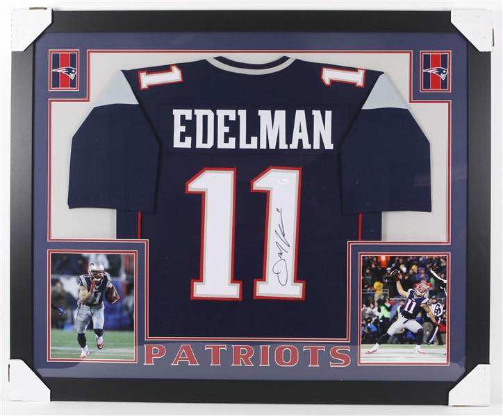 2016 Julian Edelman New England Patriots 36" x 44" Framed Signed Jersey *JSA*
