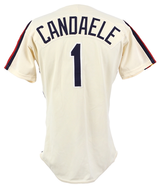 1991 Casey Candaele Houston Astros Game Used Cream Road Jersey (MEARS LOA)