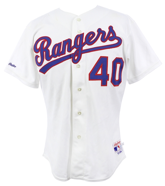 1988 Jeff Russell Texas Rangers Game Used White Home Jersey (MEARS LOA)