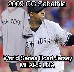 2009 CC Sabathia New York Yankees World Series Champions Road Jersey W/ Inaugural Season & World Series Patches (MEARS LOA)