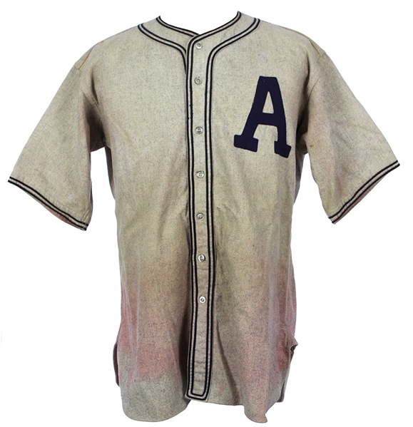 1940s Philadelphia Athletics Style Gray Flannel Shirt