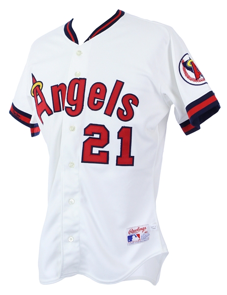 1988 Wally Joyner California Angels Team Issued Home White Jersey (MEARS LOA)