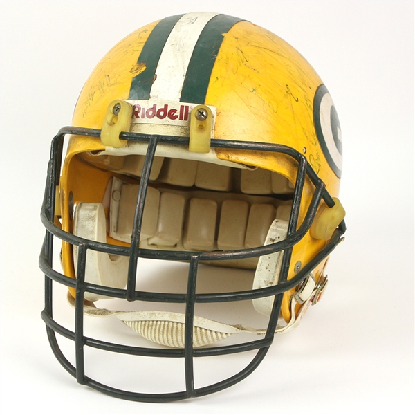 1990-1991 Keith Uecker Green Bay Packers Game Used and Team Autographed Helmet (MEARS LOA)