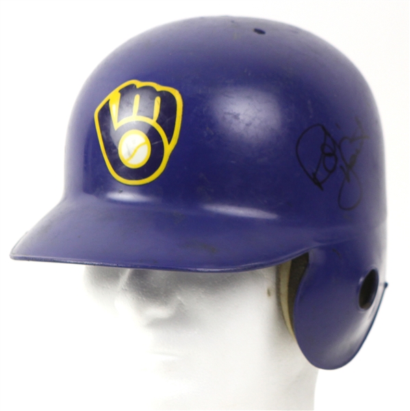 1991 Robin Yount Milwaukee Brewers Game Worn Batting Helmet (MEARS LOA, Sourced From County Stadium)(JSA)