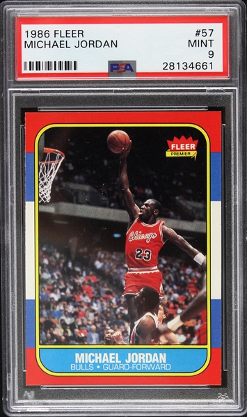 1986 Michael Jordan Chicago Bulls Fleer PSA Graded 9 Basketball Card