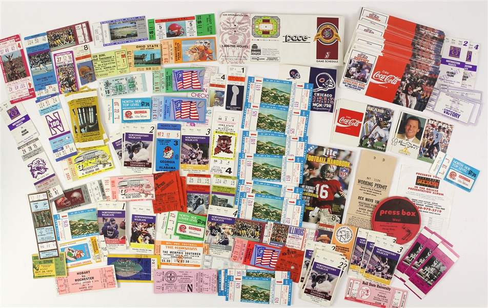 1970s - 1990s Basketball and Football Schedules and Ticket Stubs (Lot of 400+)