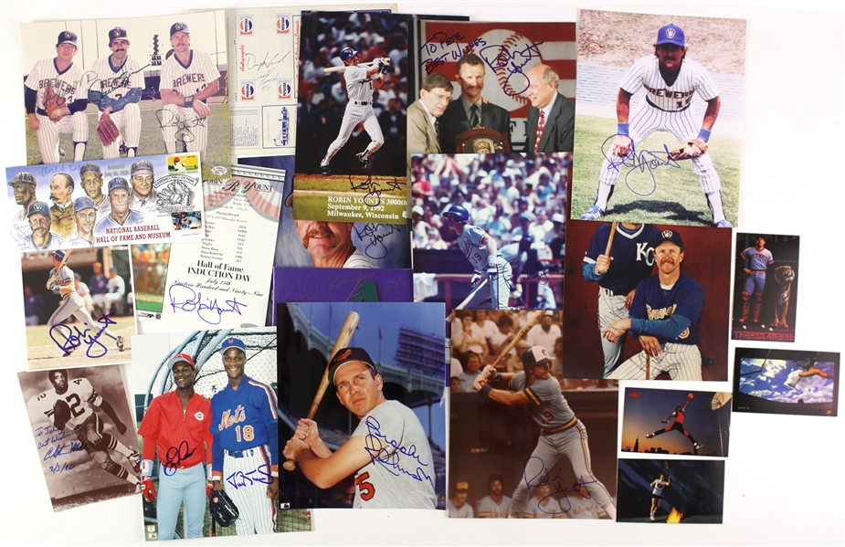 1980’s-2000’s Robin Yount Milwaukee Brewers Autograph Collection - Lot of 15 Including Photos, Brooks Robinson, Eric Davis & Darryl Strawberry and more (JSA)