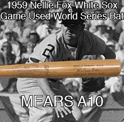 1959 Rare Nellie Fox World Series Chicago White Sox H&B Professional Model Game Used Bat (MEARS A10)