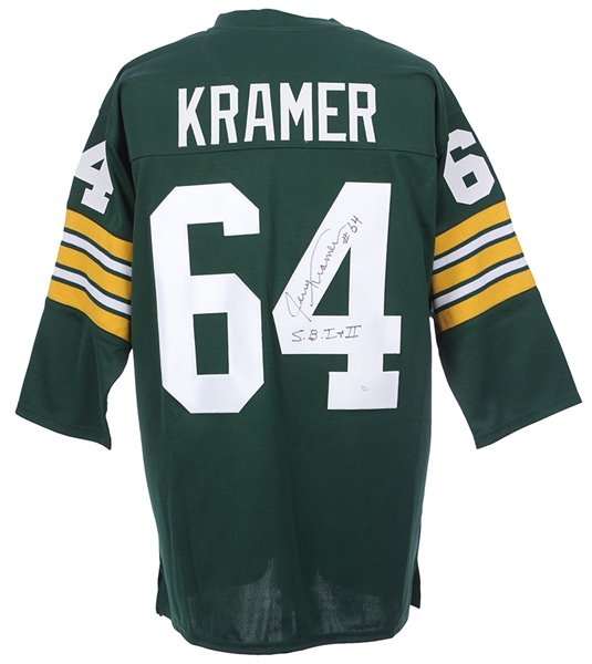 Jerry Kramer Green Bay Packers Signed Throwback #64 Green Jersey (JSA)