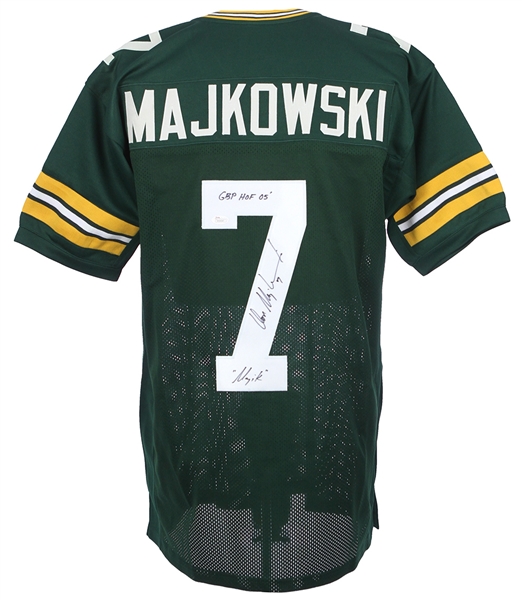 2014 Don Majkowski Green Bay Packers Signed #7 Green Jersey w/ Multi Inscriptions (JSA)
