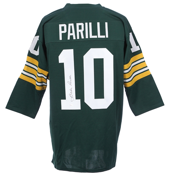 Babe Parilli Green Bay Packers Signed Throwback #10 Green Jersey (JSA)