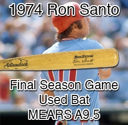 1974 Ron Santo Chicago White Sox Red Ring Adirondack Professional Model Game Used Bat (MEARS A9.5) “Final Season in the Majors!”