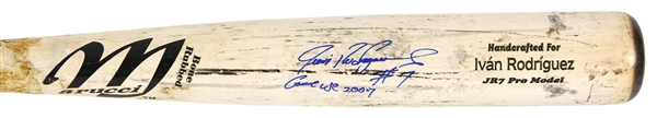 2007 Ivan Rodriguez Detroit Tigers Mizuno Professional Model Autographed Game Used Bat (MEARS A10)(JSA)