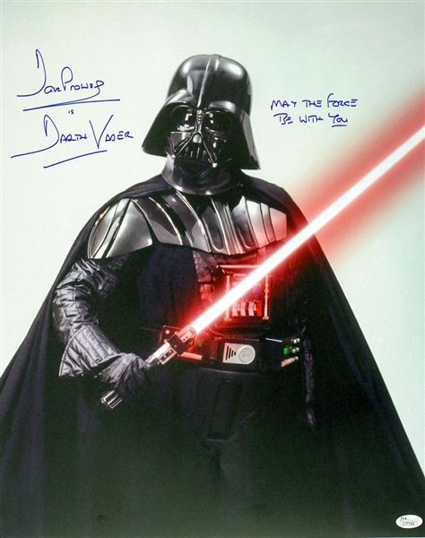 1977 David Prowse Star Wars (Darth Vader holding lightsaber) Signed LE 16x20 Color Photo (JSA)