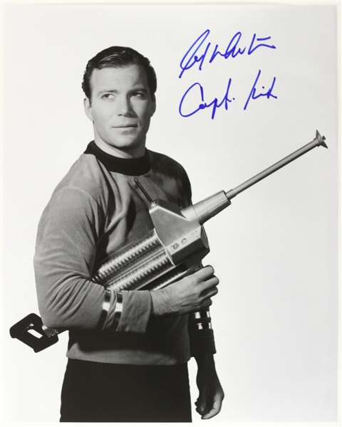1966-1968 William Shatner Star Trek (holding gun) Signed LE 16x20 B&W Photo (JSA)