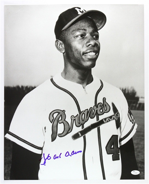 1954-56 Hank Aaron Milwaukee Braves Frank Stanfield Autographed Original 16x20 Hand Developed Photograph (JSA)