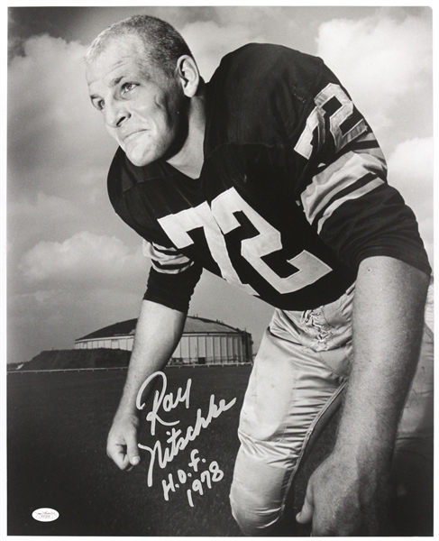 1958 Ray Nitschke #72 (First Day As A Pro) Green Bay Packers Autographed 16x20 Original Photo (JSA)