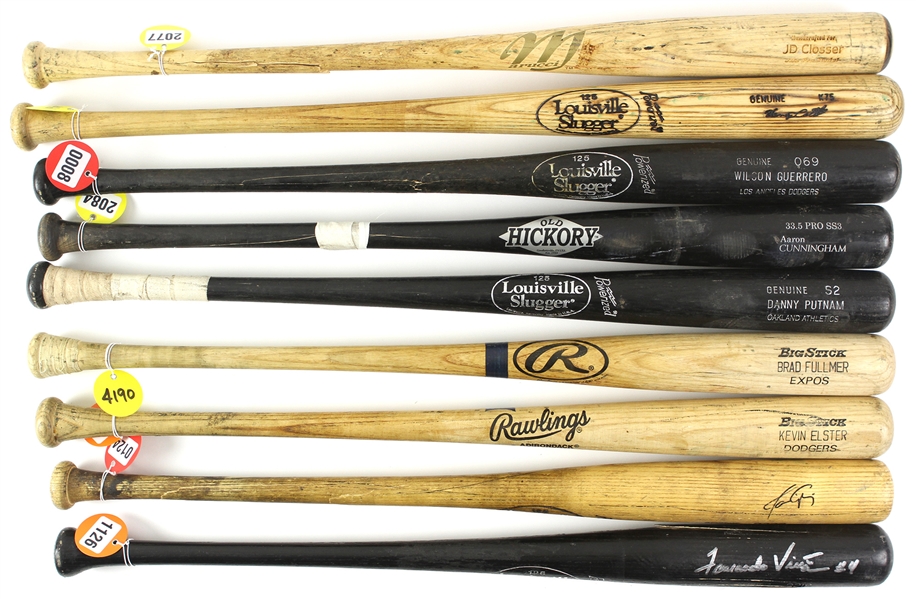 1980’s – 2000’s Professional Model Game Used Bat Collection (Lot of 25) w/ Jason Kendall, Derek Bell, Fernando Vina, Carl Everett, Kevin Mitchell, Rey Ordonez and more (MEARS LOA)