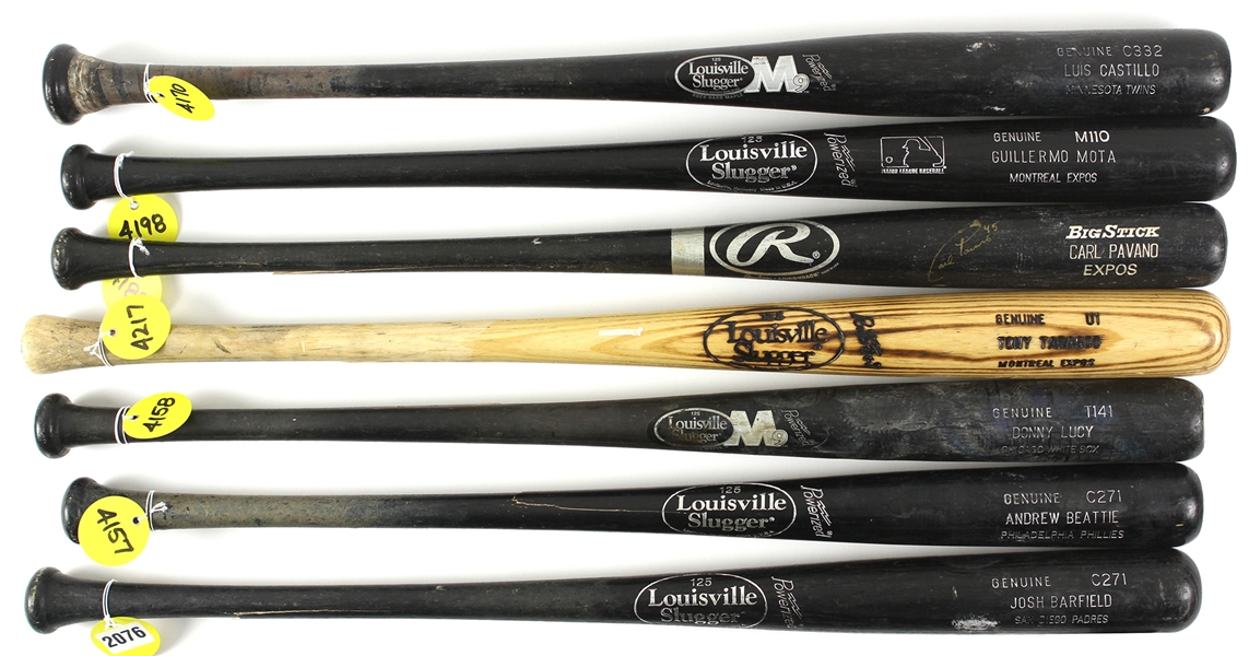 1980’s – 2000’s Professional Model Game Used Bat Collection (Lot of 14) w/ Cliff Floyd, Luis Castillo, Bobby Crosby, Carl Pavano, Tony Tarasco and more (MEARS LOA)