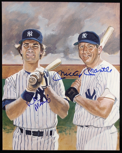 1980s Mickey Mantle & Don Mattingly New York Yankees Signed 8" x 10" Photo (JSA)