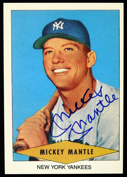 Mickey Mantle New York Yankees Signed Trading Reprint Card (JSA)