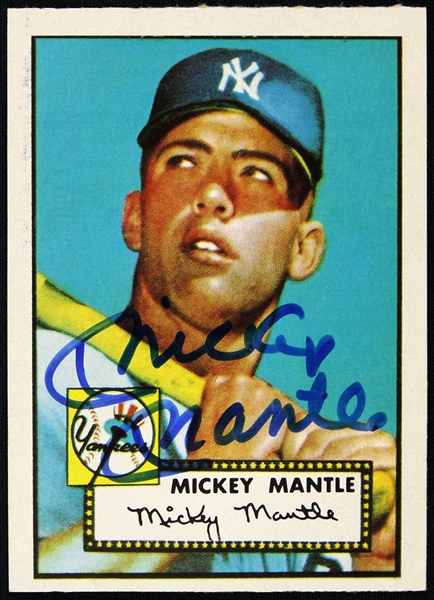 1952 Mickey Mantle Signed #311 Topps Reprint Trading Card (JSA)